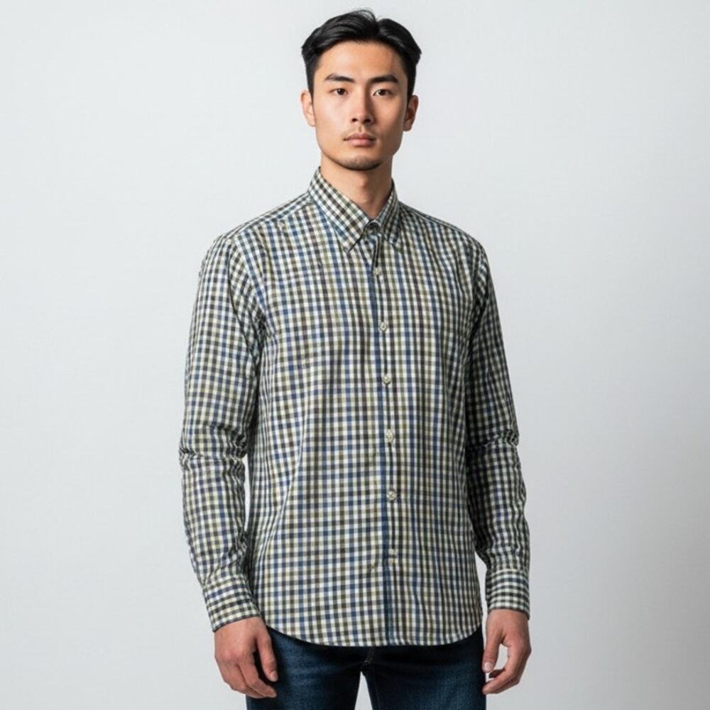 Lot Of 2 Peter Millar Button Down Shirt Mens M Multicolor Checkered Long Sleeve
